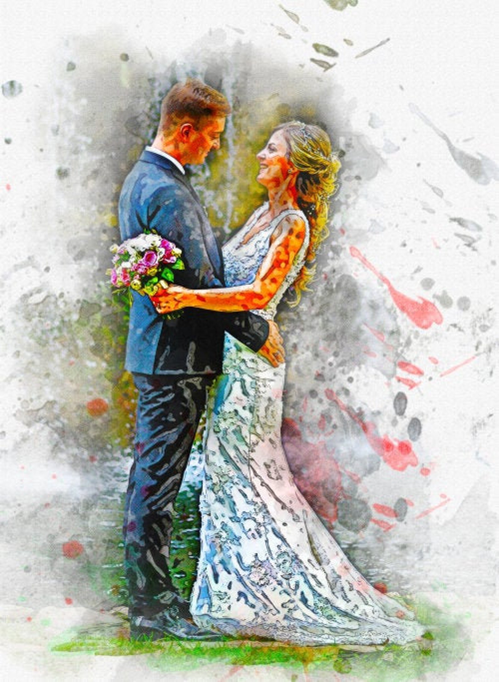 Aquarell nach Foto Bild in Malerei umwandeln Verwandeln Sie Etsy
