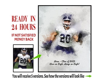 Personalized Sports Gift,Photo to Painting,Turn Photo into Watercolor,Turn Photos into Art,Gift for Friends,Personalize Portrait,Picture