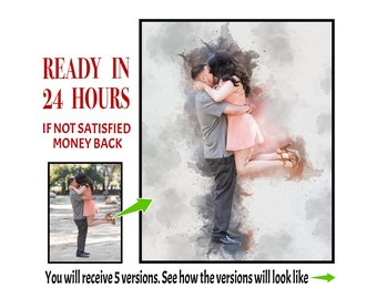 Custom Watercolor Portrait | Photo to Painting (Digital Download)