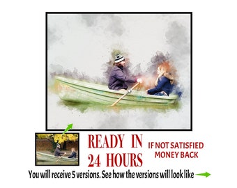 Custom Photo to Watercolor Portrait | Personalized Art Gift (Digital Download)