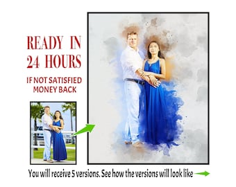 Custom Photo to Watercolor Portrait | Sentimental Wall Art (Digital Download)