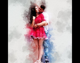 Custom Watercolor Portrait | Photo to Painting Gift (Digital Download)
