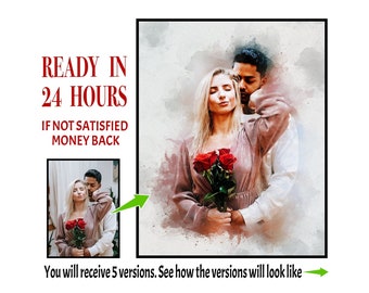 Custom Photo to Watercolor Portrait | Heartwarming Gift (Digital Download)