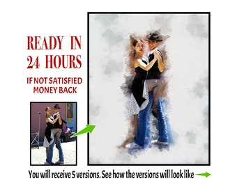 Custom Watercolor Portrait | Photo to Painting (Digital Download)