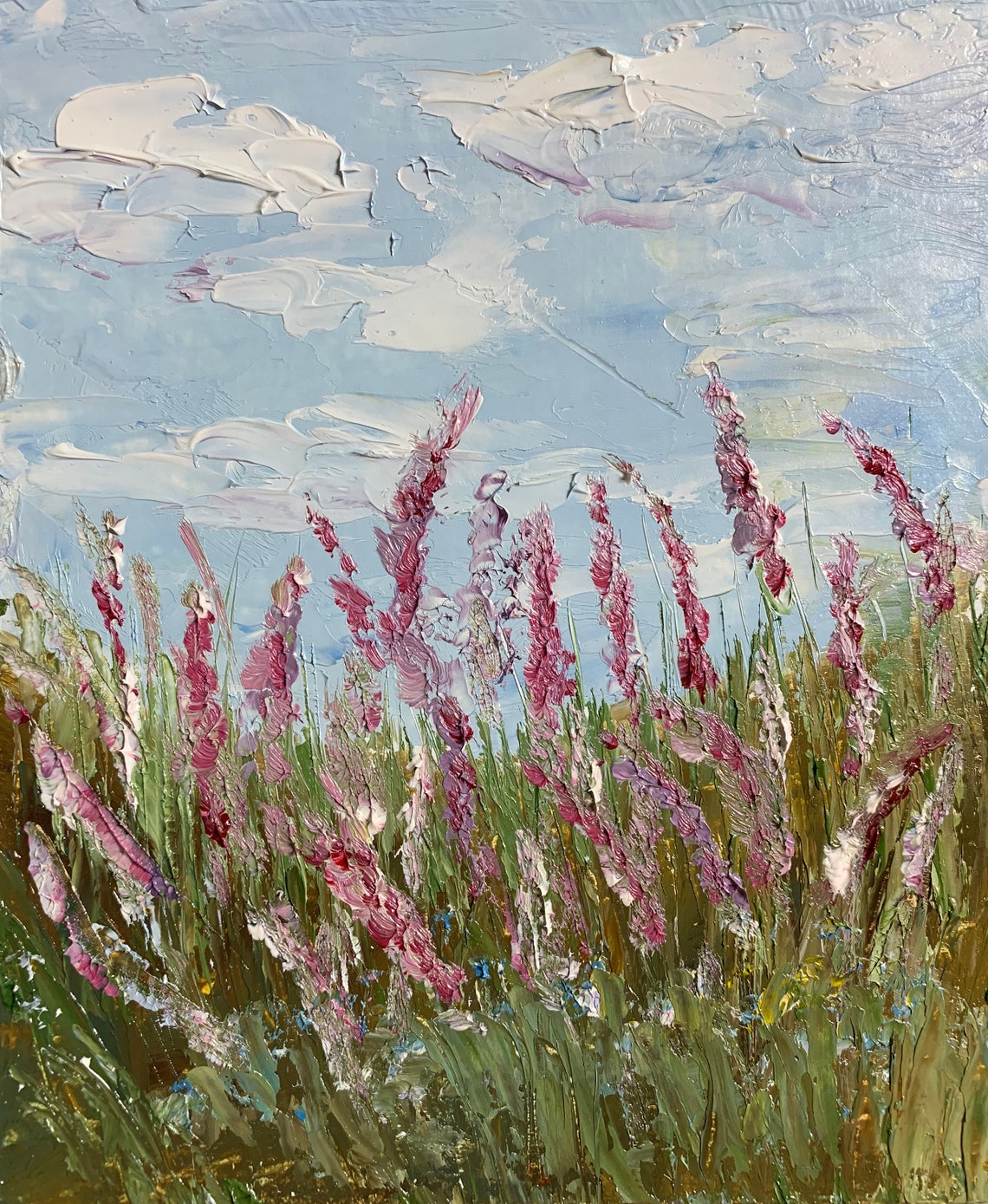 Fireweed Wall Art Flowers Original Painting Fireweed Oil | Etsy