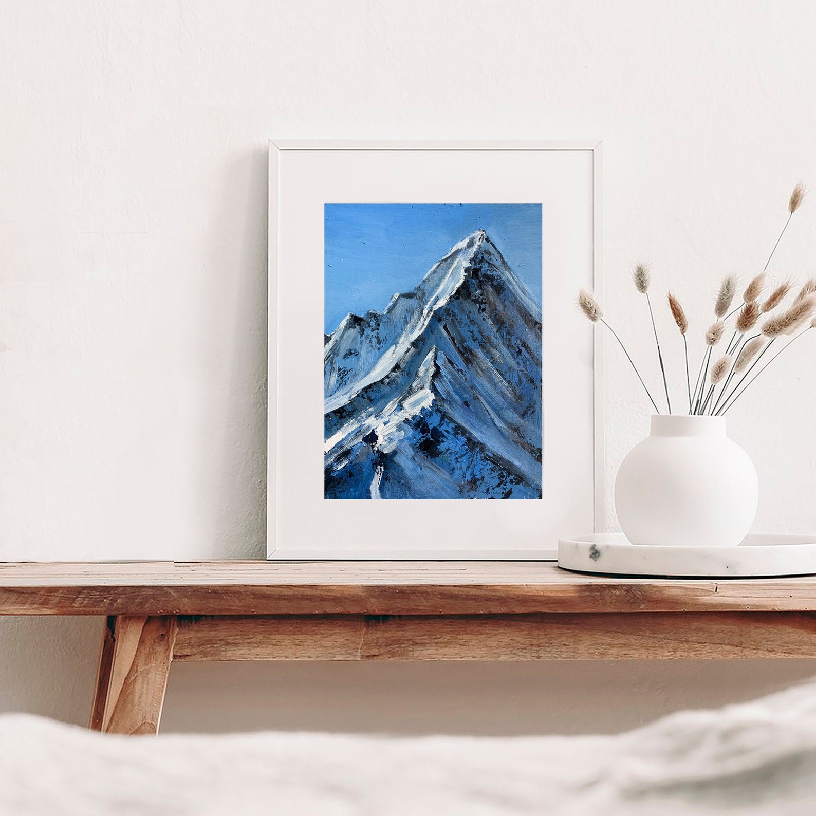 Mountain Range Wall Art Original Painting Rocky Mountain Etsy