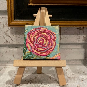 I Love You Rose Painting - Original 2x2 Mini Art  | Ornament