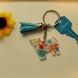 Pioneer Woman Inspired Paw Print and Cow Keychains