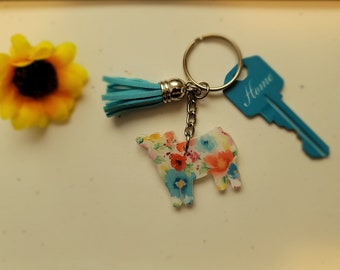 Pioneer Woman Inspired Paw Print and Cow Keychains