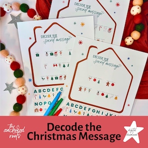 Decode the Christmas Message, Christmas Coded Message Printable Game, Christmas Secret Message Decoder, Fun Christmas Activities