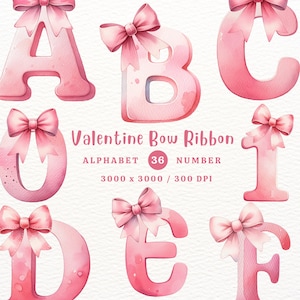 Valentinstag Alphabet Clipart, Schleife Band Alphabet Clipart, Valentinstag Schleife Band, Alphabet Clipart PNG, Doodle Alphabet, Transparentes PNG