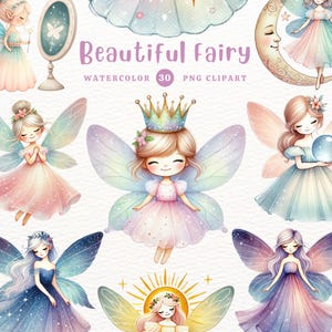 Lindo Clipart de Fada, Fada Encantadora, Fada Pastel, Fada PNG, Presente DIY, Clipart de Aquarela, Clipart para Menina, Clipart Fofo