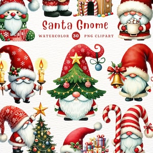 Gnomo de Papai Noel PNG, Gnomo de Papai Noel Clipart, Gnomo, Natal, Clipart de Natal, Presente DIY, Clipart de aquarela, Clipart para crianças, Clipart fofo