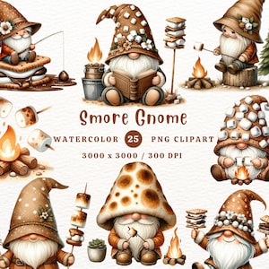 Smore Gnome, Smore Cookie, Marshmallow, Camping, Gnome Clipart, Gnome Gift, Presente para ele, Presente para ela, Clipart PNG, PNG transparente