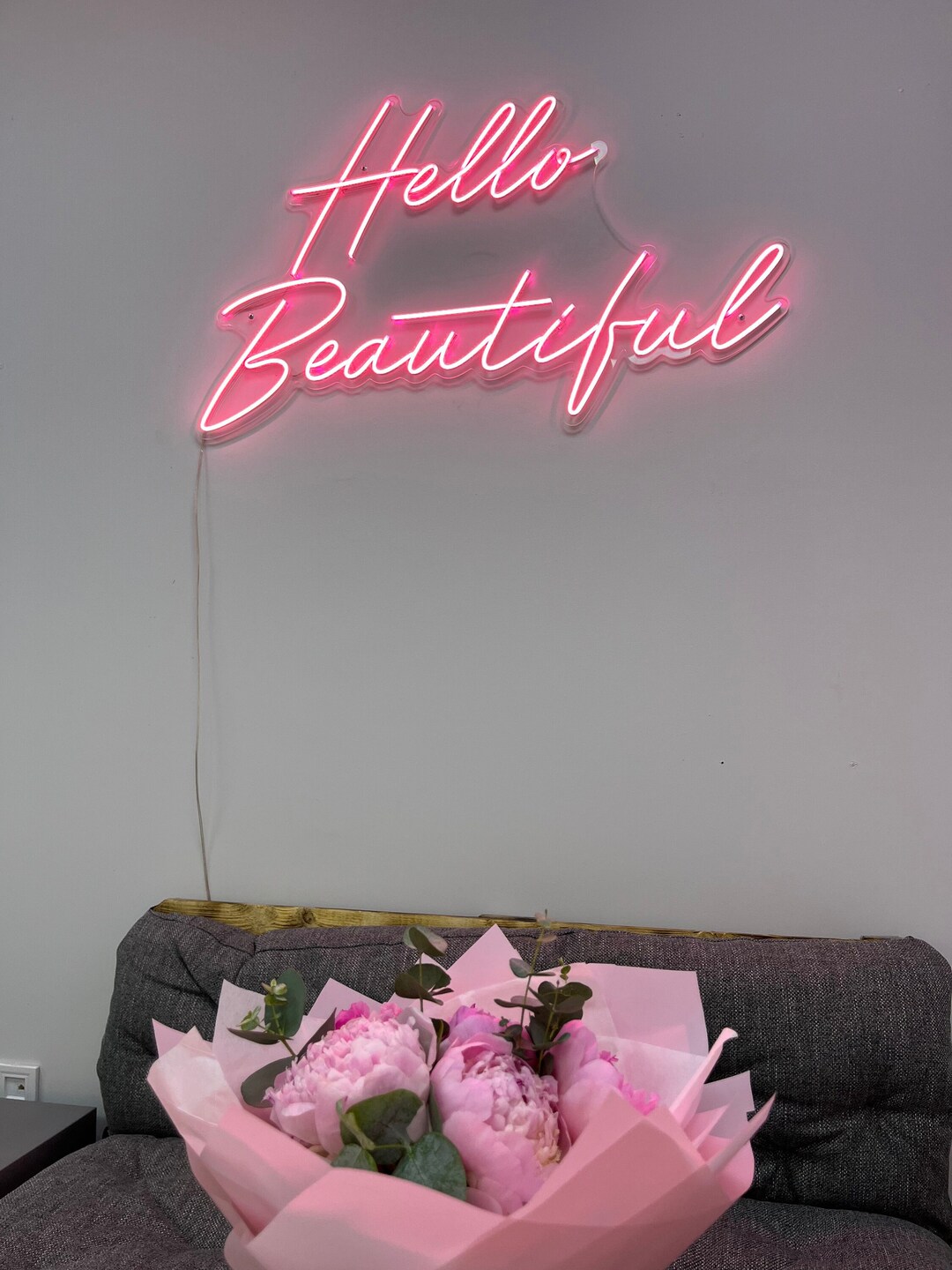 Hello Beautiful Neon Sign Cool Neon Sign Aesthetic Neon Etsy