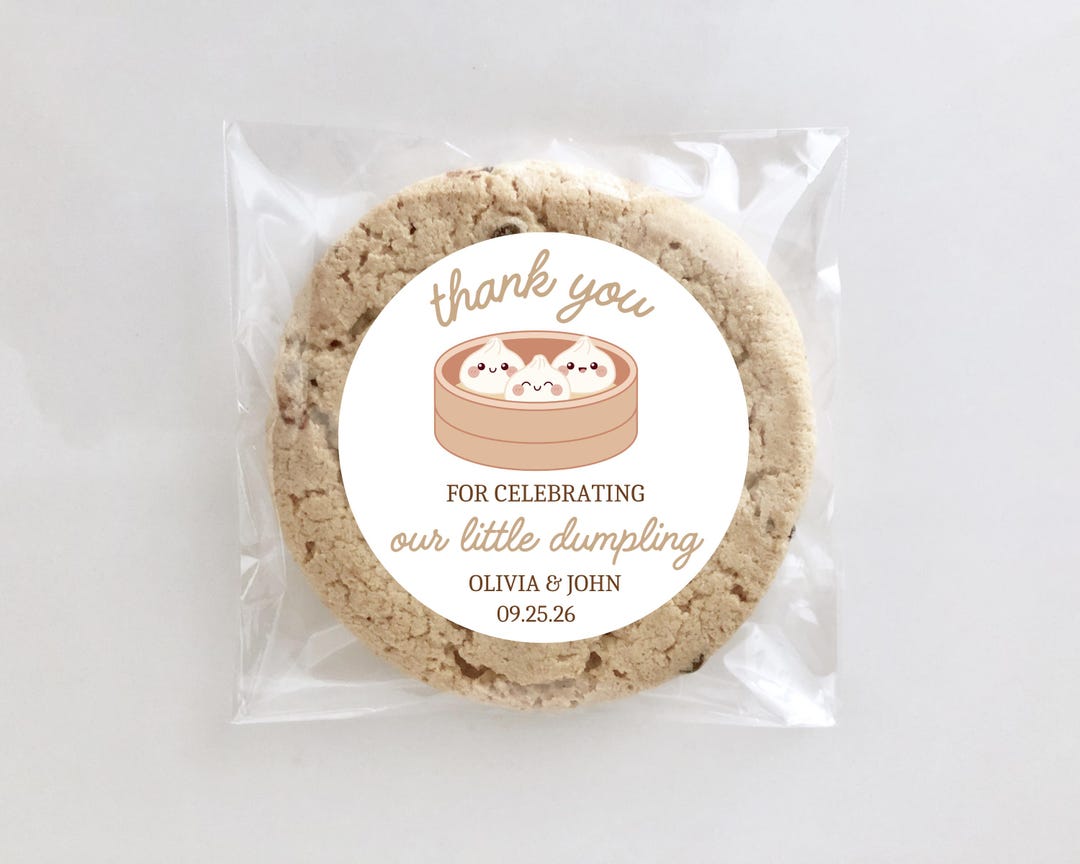 Mini Dumpling Label Our Little Dumpling Baby Shower Stickers – Thank You Labels for Party ...