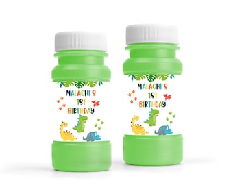 Dinosaur Party Bubbles: Personalized 4oz Favors