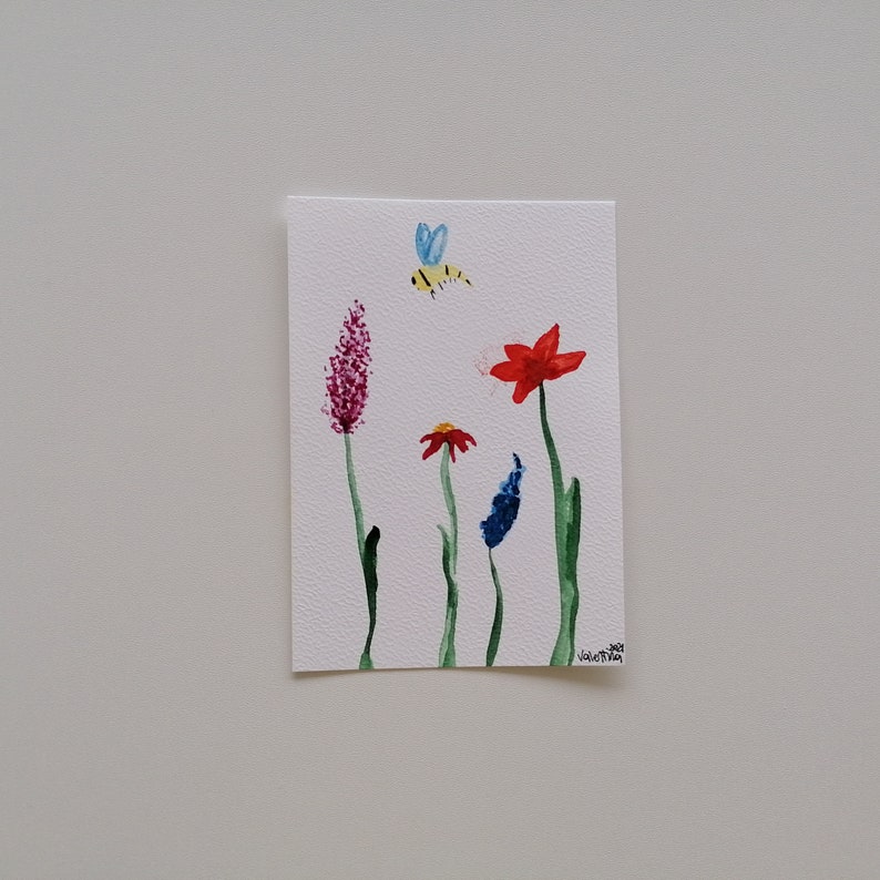 Original artwork watercolor flowers flowers watercolor painting