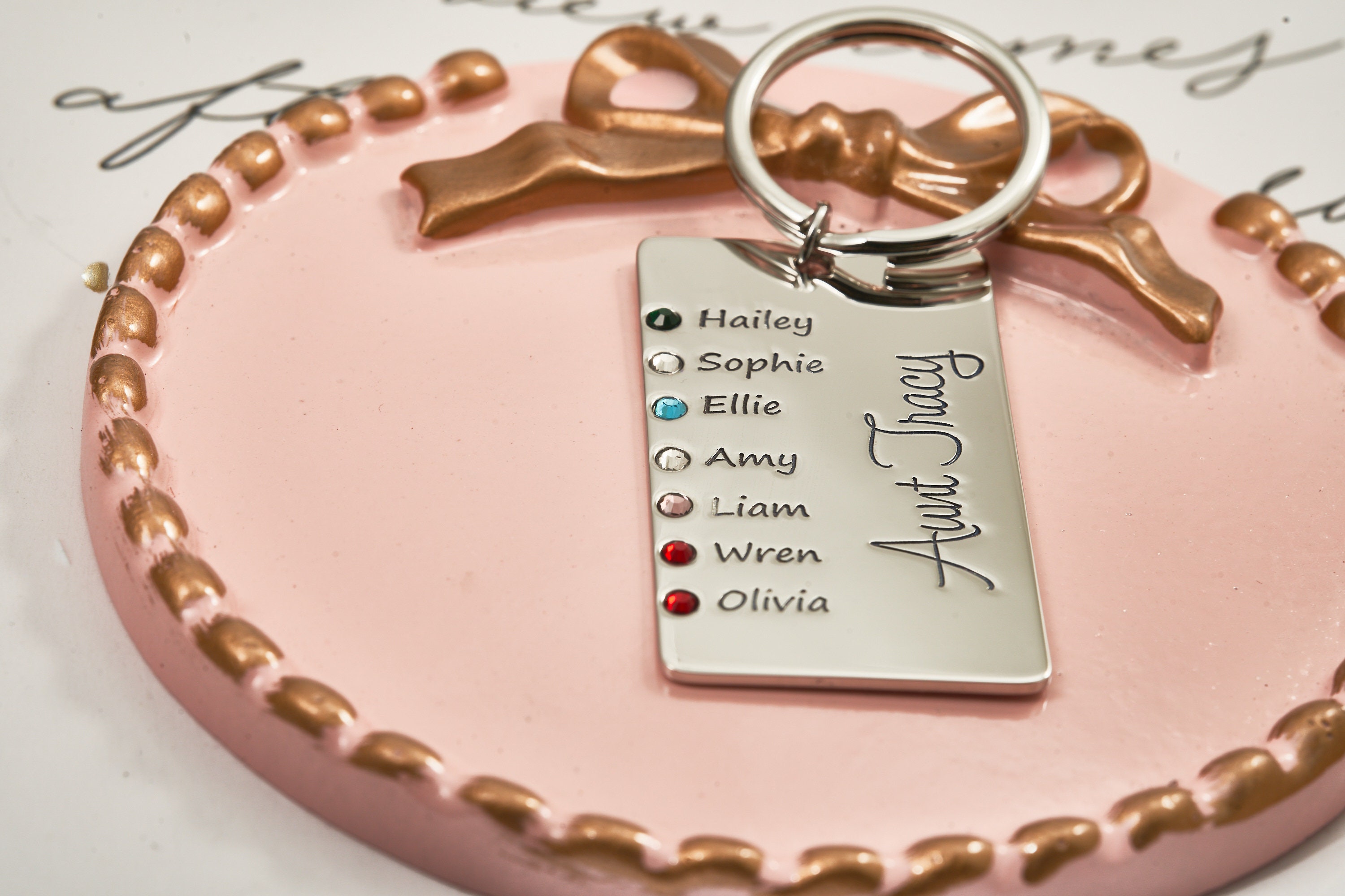 Personalized Birthstone Key Chain Gift For Mom Grandma Gift Etsy