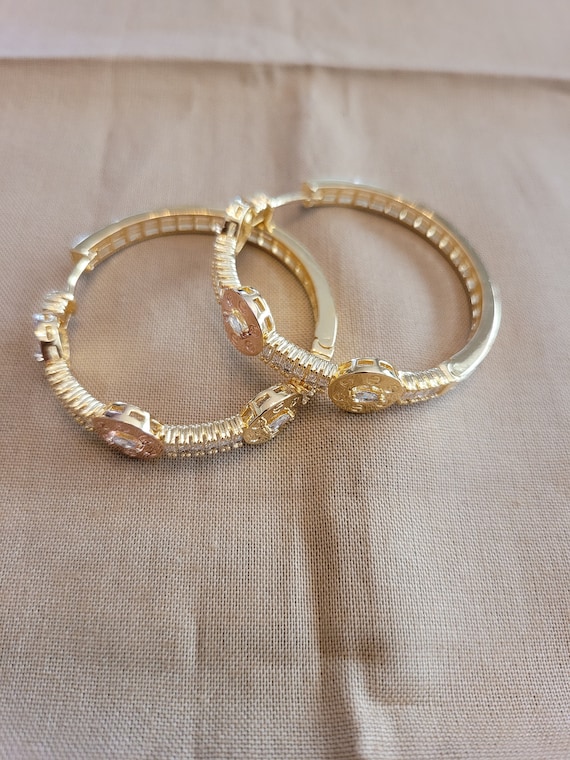 Diamond Hoop Earrings - image 1