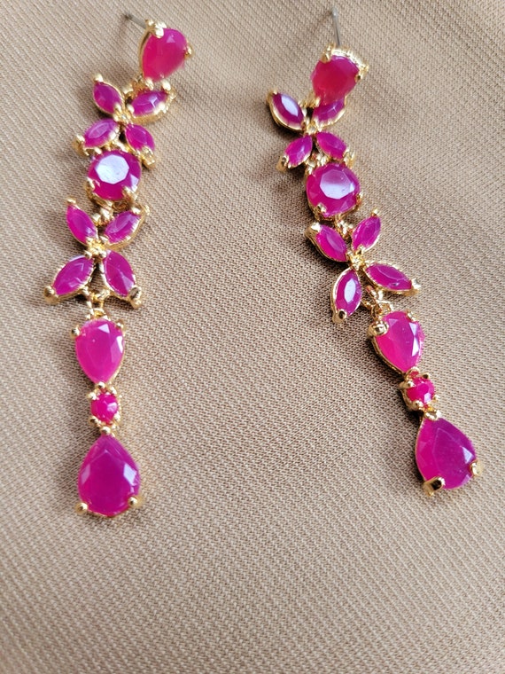 Floral Ruby Earrings - image 5