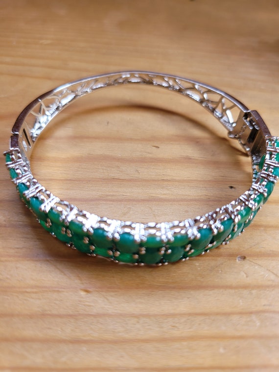 Emerald Bangle Bracelet - image 4