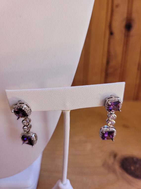 Amethyst and Diamond Necklace and Earring Set - image 6