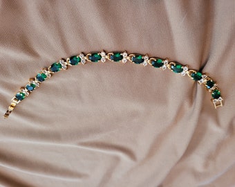 Pulsera de tenis de esmeralda