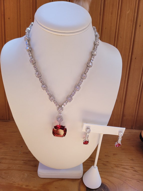 Crystal Necklace and Earring Set - image 3