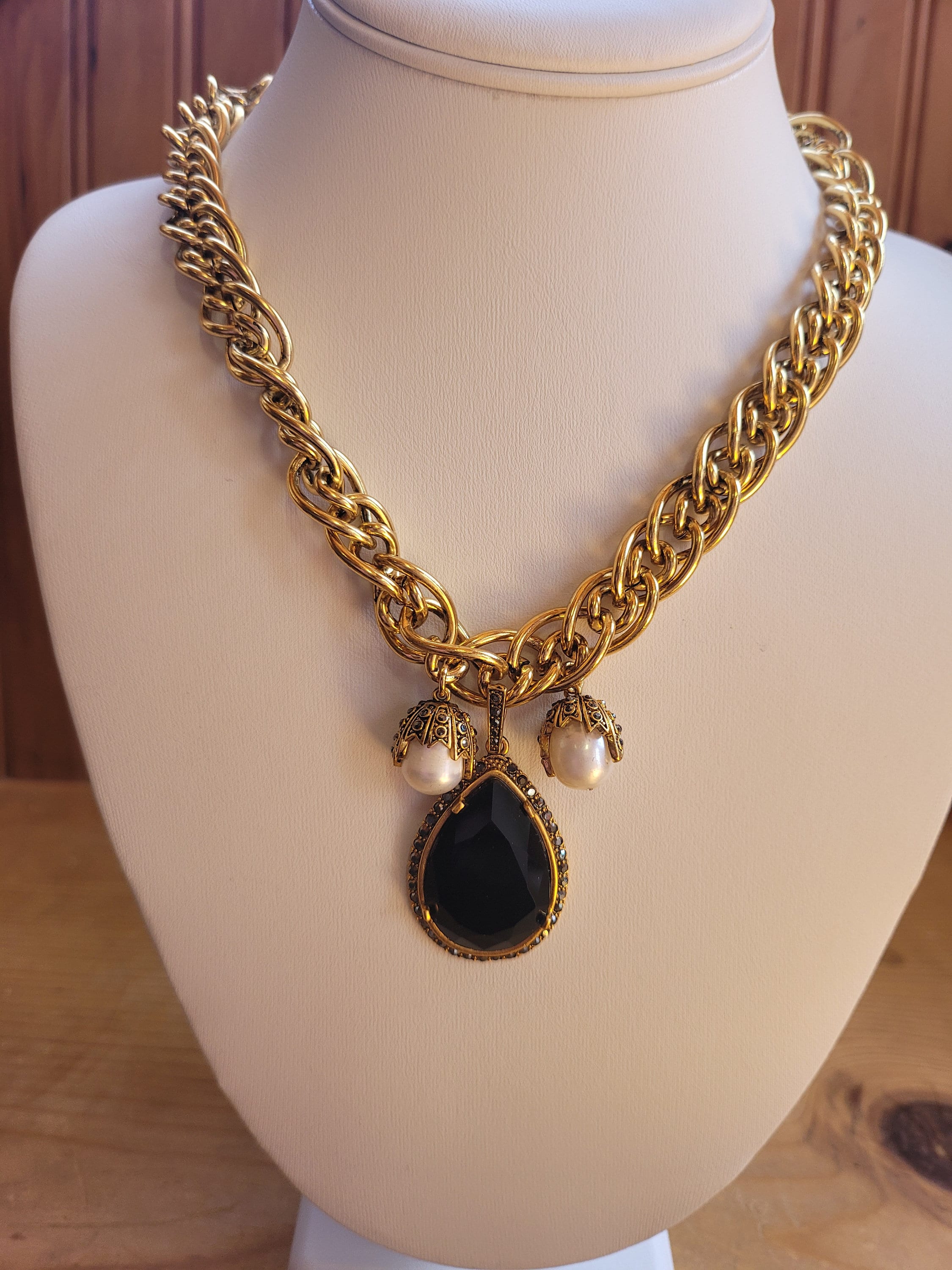 Collier Ras Du Cou Art Déco - Résine Rouge Et Métal Argenté, 45 Cm, Occasion