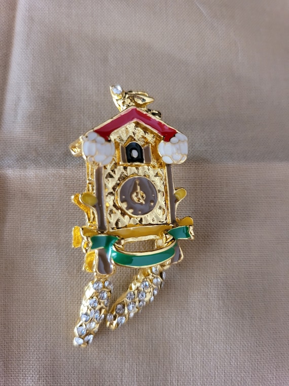 Cuckoo Clock Brooch