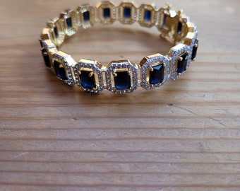 Sapphire and Diamond Bangle Bracelet