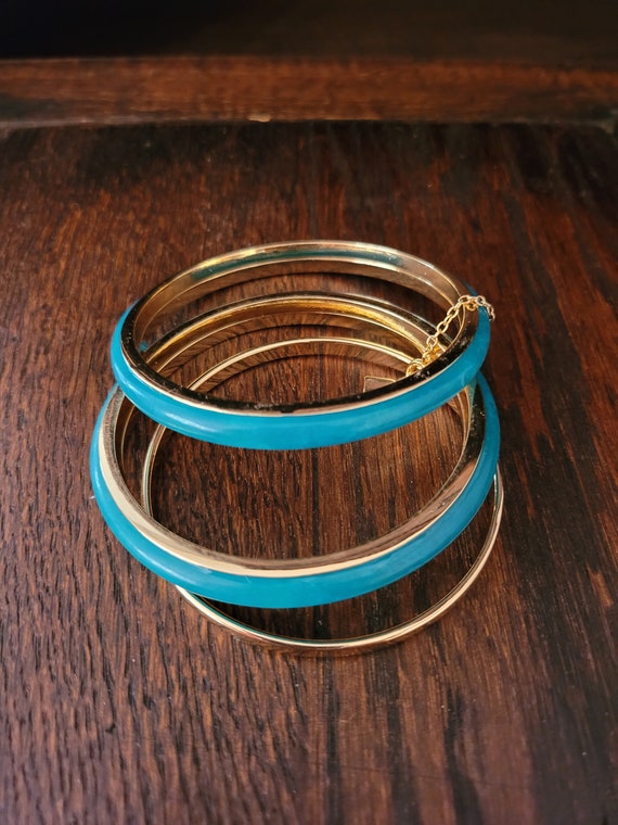 Aqua Blue Bangle Bracelets