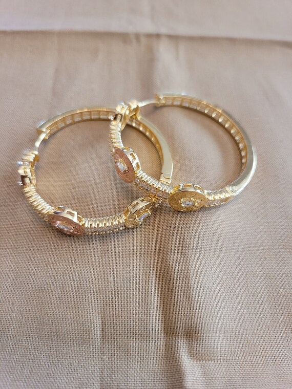 Diamond Hoop Earrings - image 3