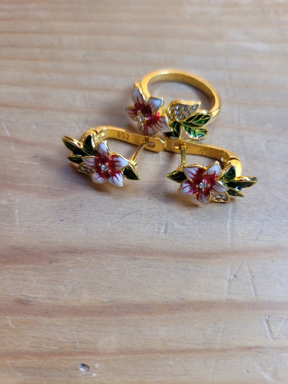Pansy Earring and Ring Set