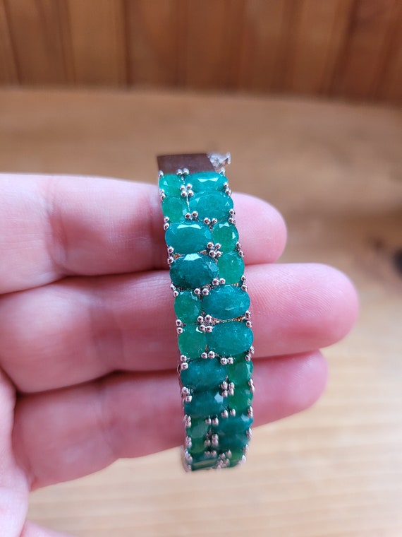 Emerald Bangle Bracelet - image 7