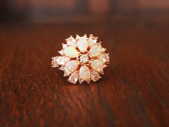 Opal Flower Ring - image 2