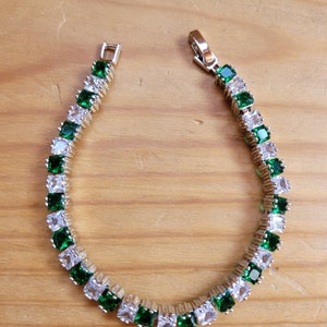 Emerald and Diamond Tennis Bracelet