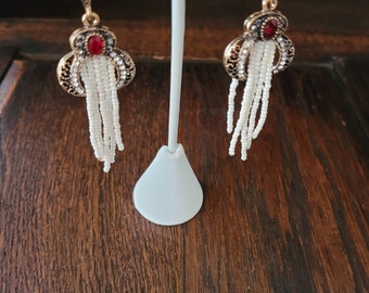 Garnet and Pearl Earrings