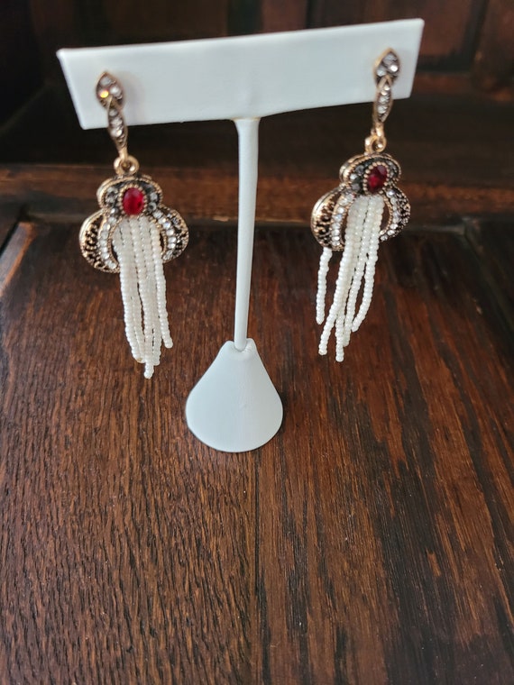 Garnet and Pearl Earrings - image 1