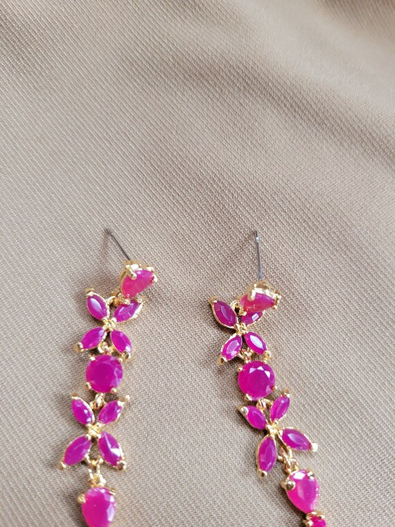 Floral Ruby Earrings - image 4