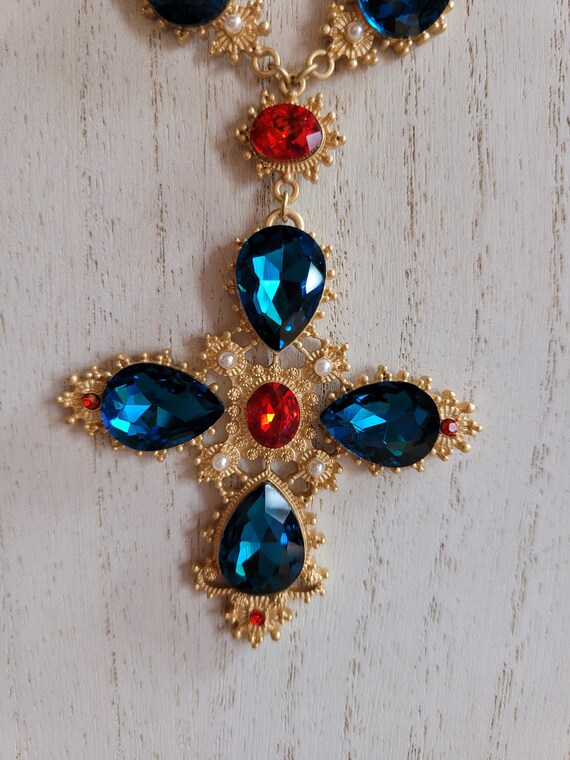 Gemstone Cross Necklace - image 5