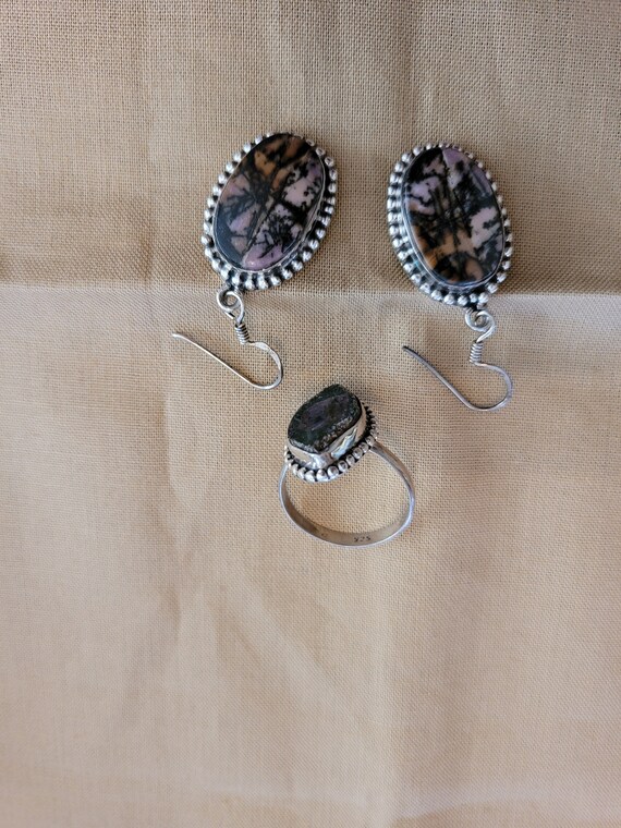 Leopard Stone Earring and Ring Set - image 2