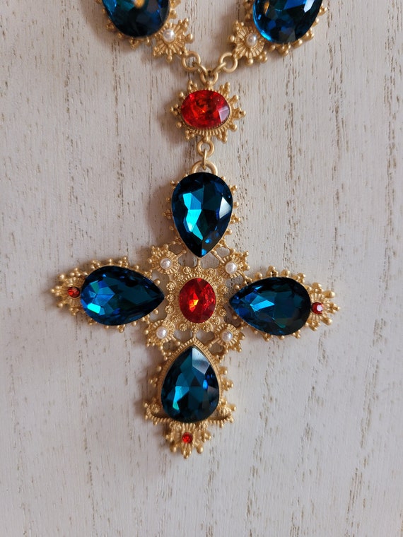 Gemstone Cross Necklace - image 4