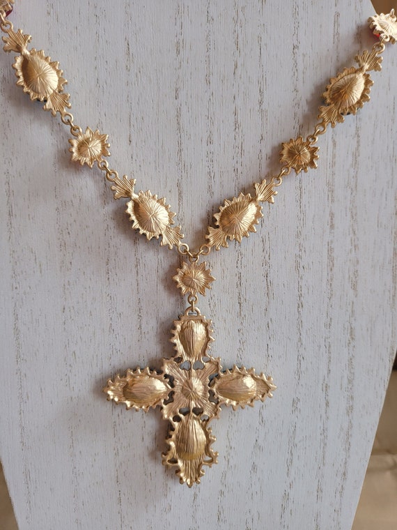 Gemstone Cross Necklace - image 9