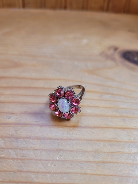 Opal and Tourmaline Floral Ring