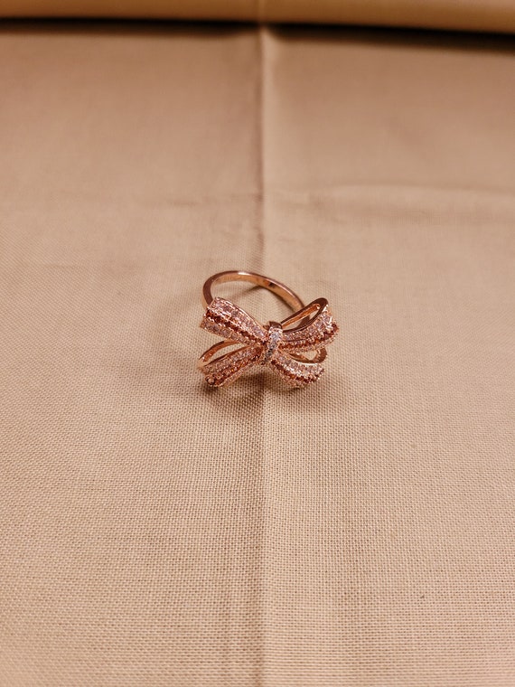 Rose gold bow ring deals