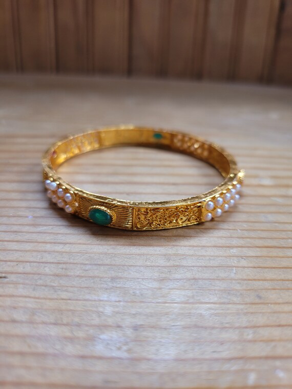 Ruby and Emerald Bangle Bracelet - image 4