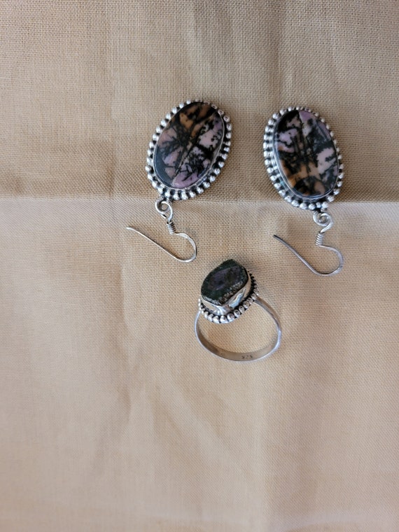 Leopard Stone Earring and Ring Set - image 3