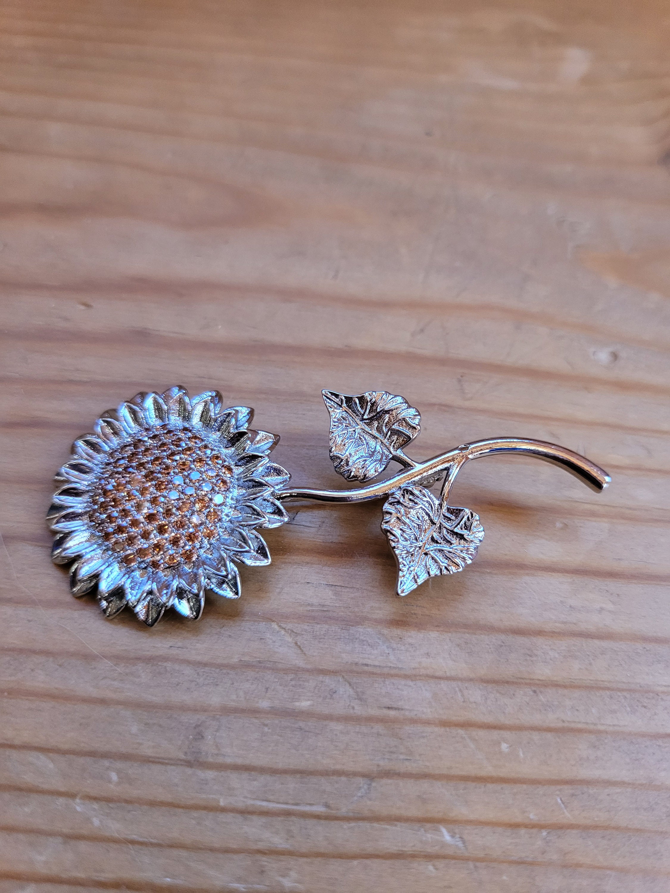 Sunflower Brooch Etsy